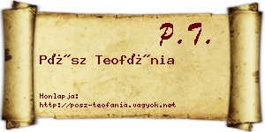 Pósz Teofánia névjegykártya